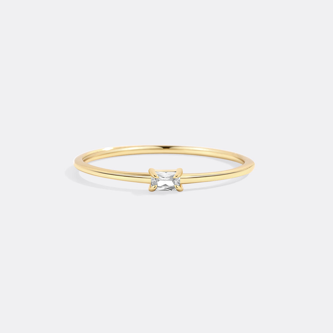 Diamond Dainty Baguette Stacking Ring