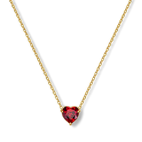 Dainty Birthstone Heart Necklace