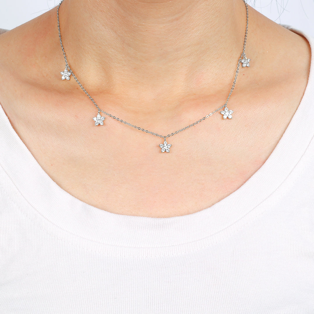 Diamond Flower Necklace