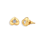 Diamond Heart Stud Earrings