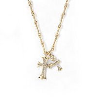 Double Cross Pendant Necklace