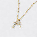 Double Cross Pendant Necklace