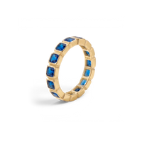 Emerald Cut Birthstone Eternity Ring