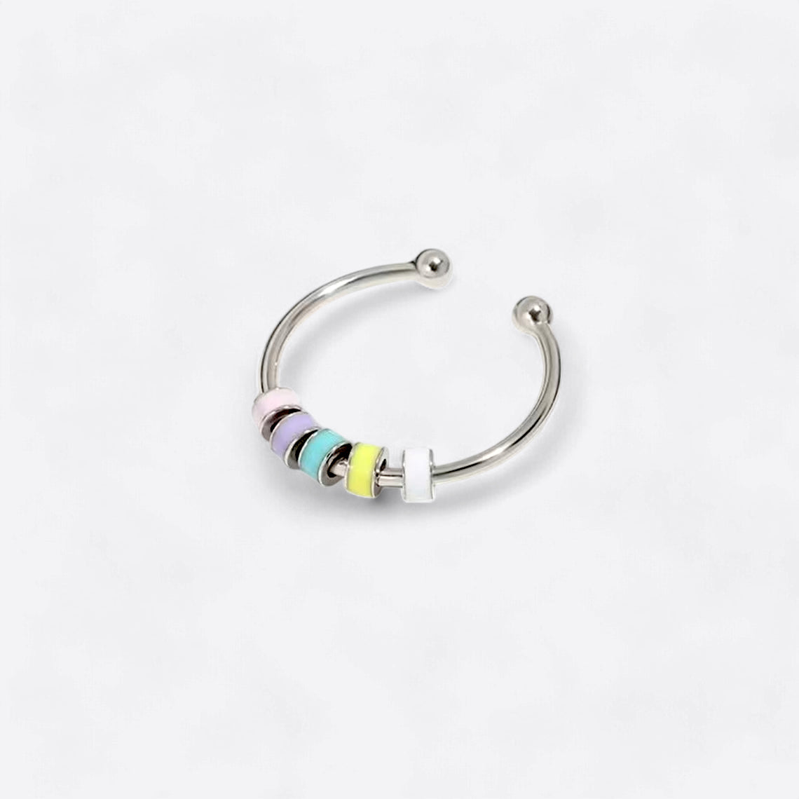 Enamel Bead Spinning Fidget Ring