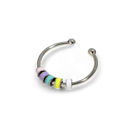 Enamel Bead Spinning Fidget Ring