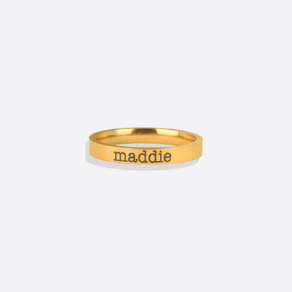 Engraved Stackable Name Ring | 3mm Band