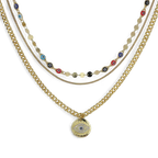Evil Eye Curb Chains Stacked Necklace