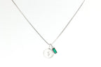 Family Birth Flower Locket Necklace with Birthstone