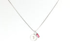 Family Birth Flower Locket Necklace with Birthstone
