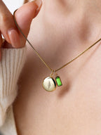 Family Birth Flower Locket Necklace with Birthstone