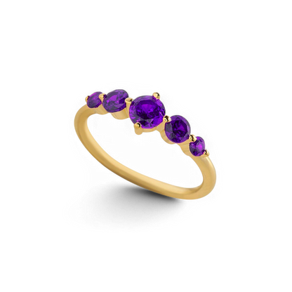 Five Stone Statement Birthstone Ring