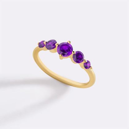 Five Stone Statement Birthstone Ring