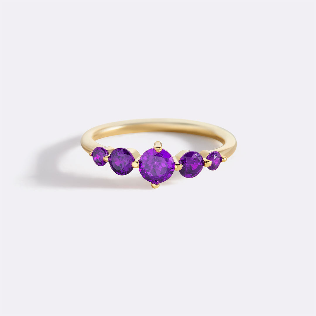 Five Stone Statement Birthstone Ring