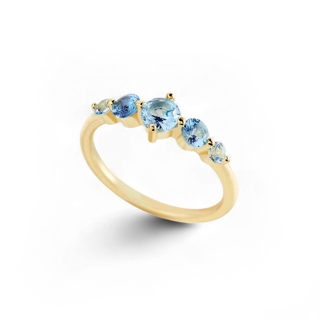 Five Stone Statement Birthstone Ring