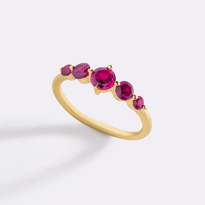 Five Stone Statement Birthstone Ring