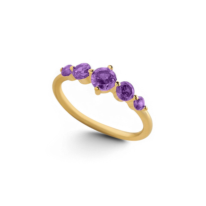 Five Stone Statement Birthstone Ring