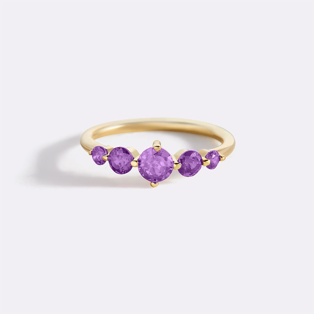 Five Stone Statement Birthstone Ring