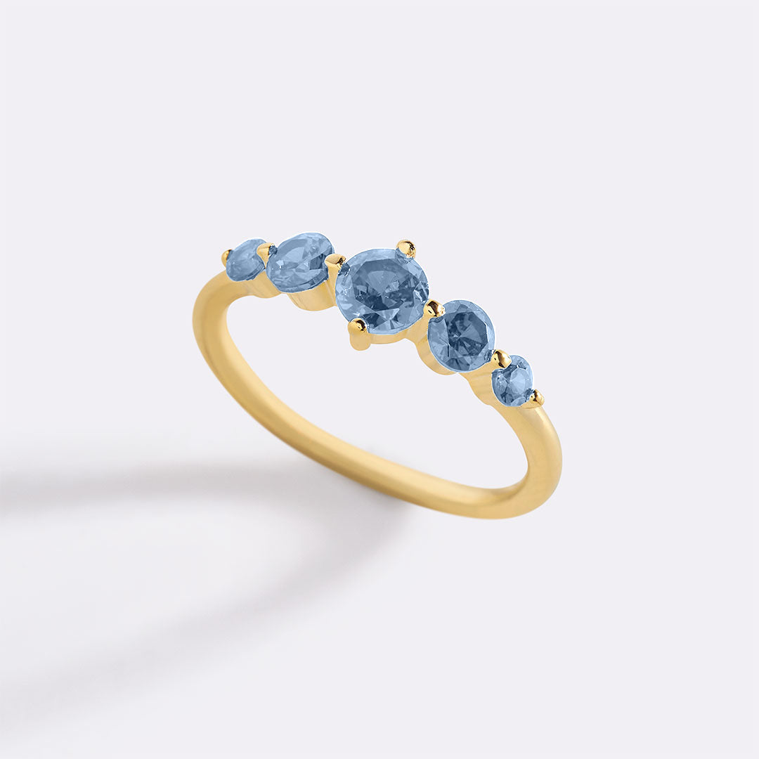 Five Stone Statement Birthstone Ring