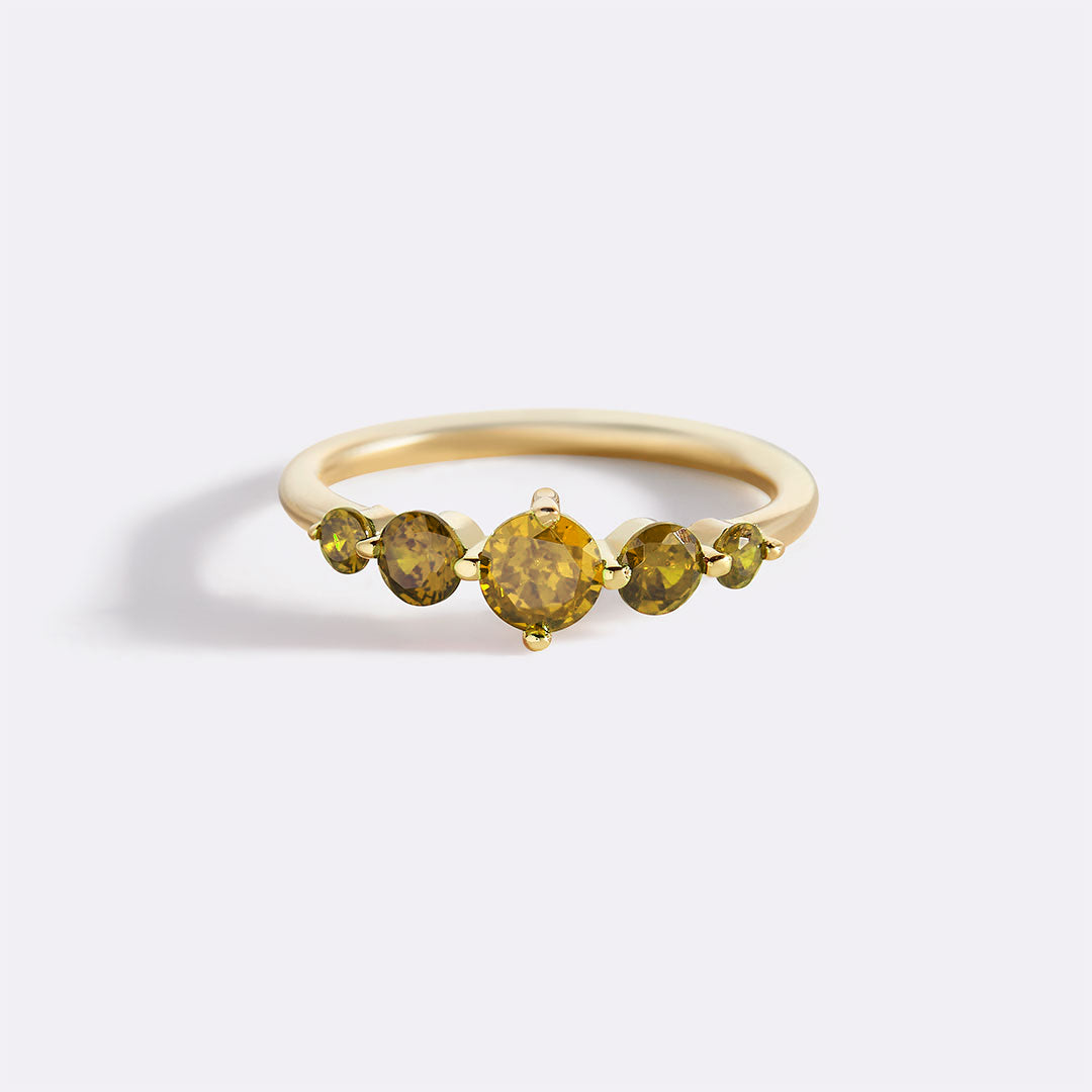 Five Stone Statement Birthstone Ring