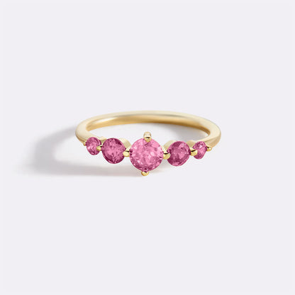 Five Stone Statement Birthstone Ring