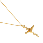 Floral Cross Pendant Necklace