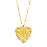 Full-Heart Palm Pendant Necklace