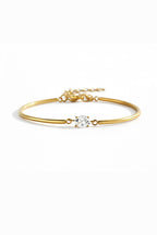 Oval Gemstone Cuff Bracelet