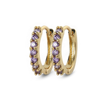 Gemstone Sleeper Huggie Hoop Earrings
