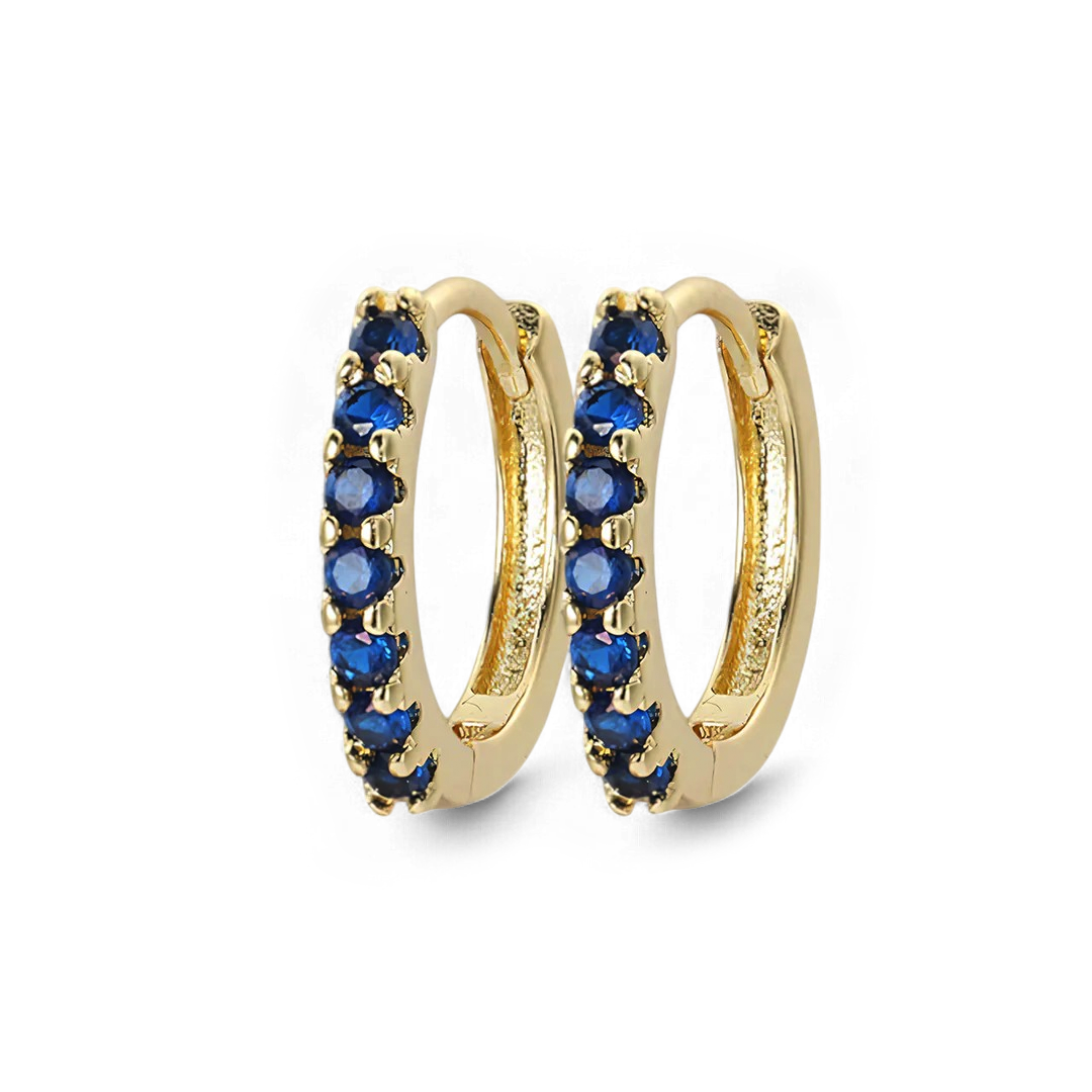 Gemstone Sleeper Huggie Hoop Earrings