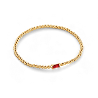 Gold Beaded Birthstone Bracelet