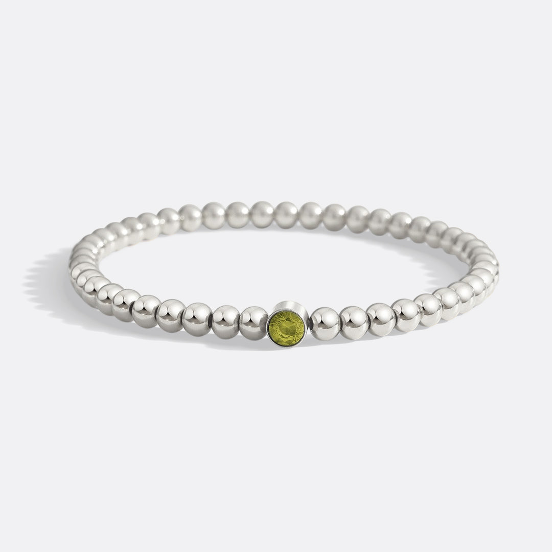 Gold Beaded Bubble Birthstone Bracelet