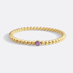 Gold Beaded Bubble Birthstone Bracelet