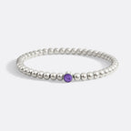 Gold Beaded Bubble Birthstone Bracelet