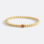 Gold Beaded Bubble Birthstone Bracelet