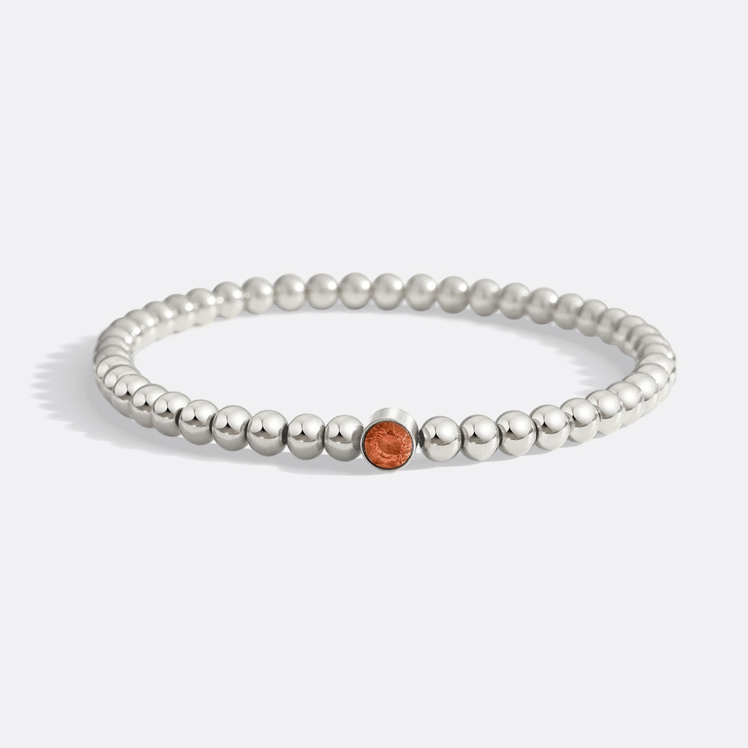 Gold Beaded Bubble Birthstone Bracelet