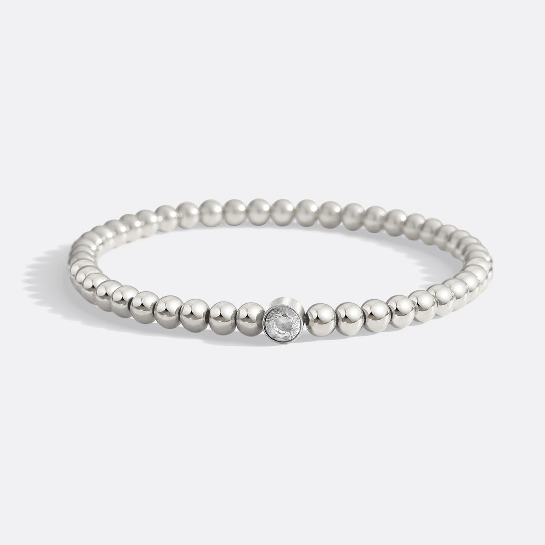 Gold Beaded Bubble Birthstone Bracelet