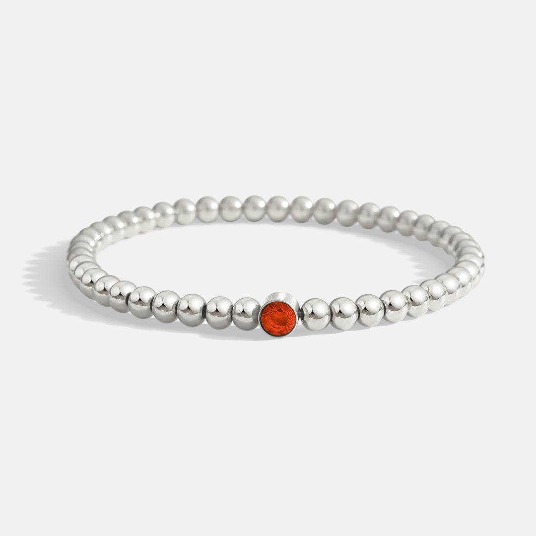 Gold Beaded Bubble Birthstone Bracelet