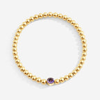 Gold Beaded Bubble Birthstone Bracelet