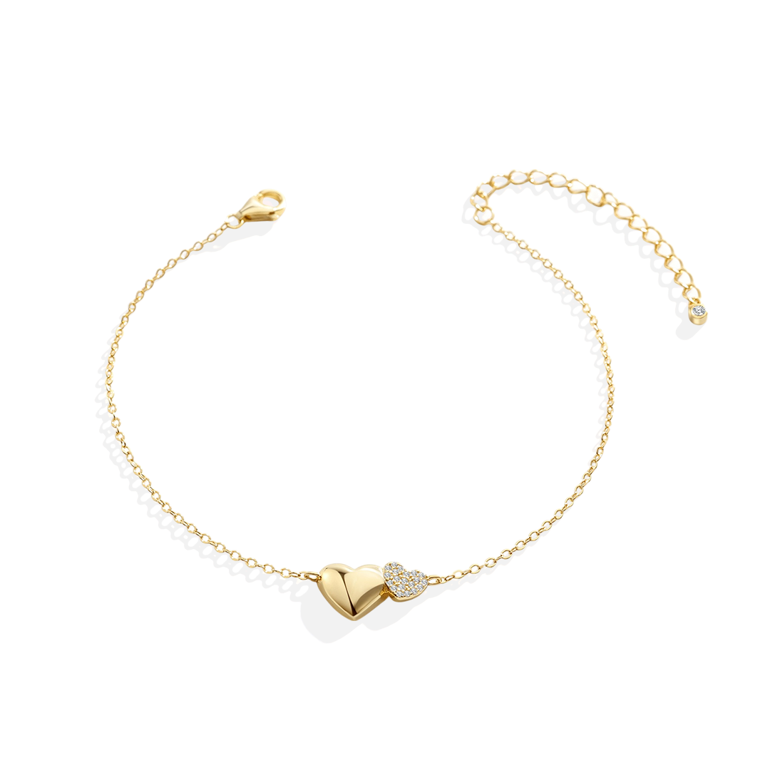 Gold Heart Pavé Bracelet