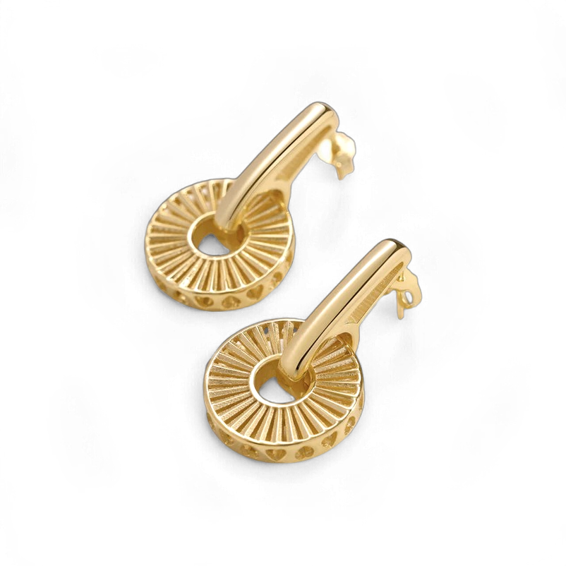 Gold Burst Drop Earrings