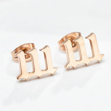 Tiny Angel Number Earrings