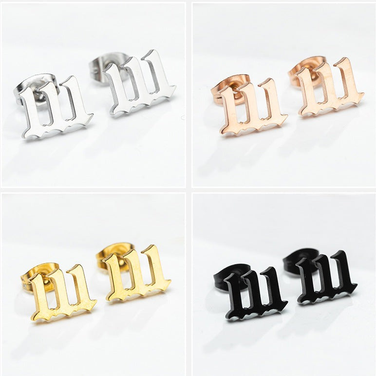 Tiny Angel Number Earrings
