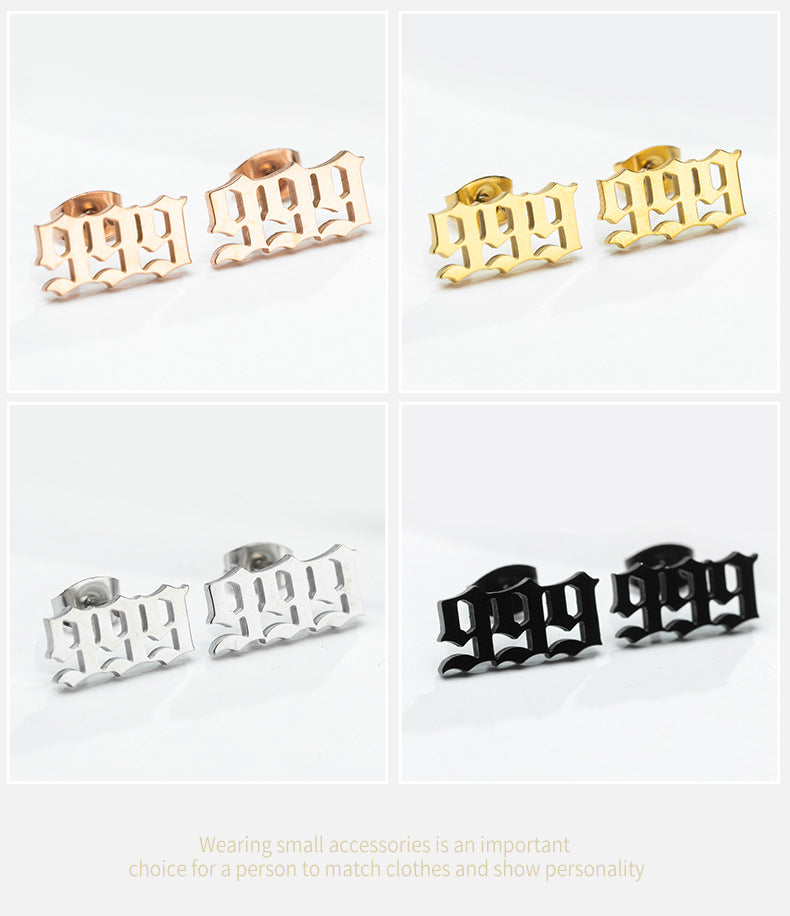 Tiny Angel Number Earrings