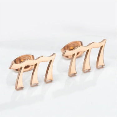Tiny Angel Number Earrings