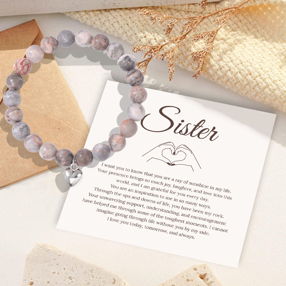 To My Sister Stone Bracelet