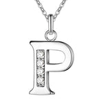 Crystal Accent Letter Satellite Necklace