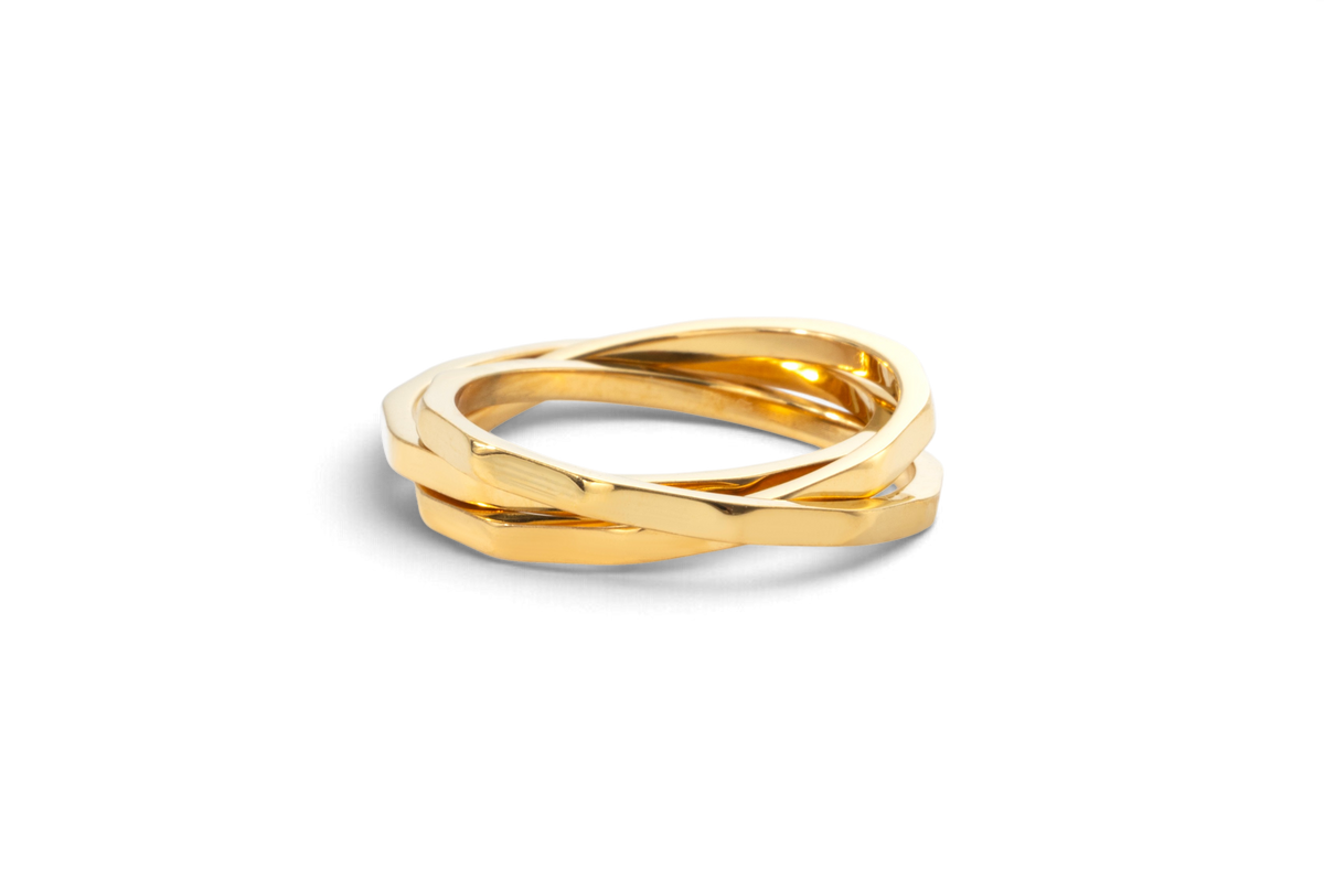 Hammered Interlocking Ring