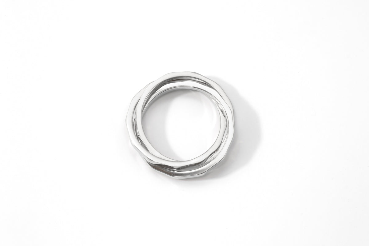 Hammered Interlocking Ring