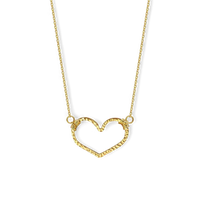 Hammered Gold Heart Necklace