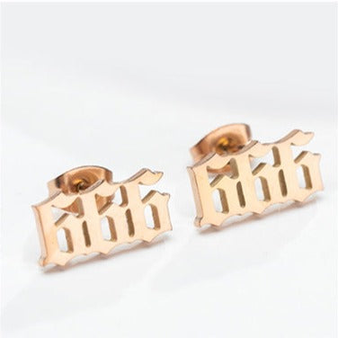 Tiny Angel Number Earrings